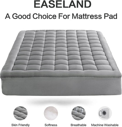Queen Size Mattress Pad Pillow Top Mattress Cover Quilted