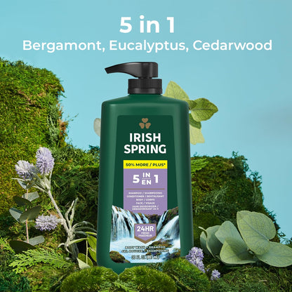 Irish Spring Mens Body Wash, Moisture Blast Body Wash for Men, Feel Fresh All Day, 30 Oz Pump Bottle