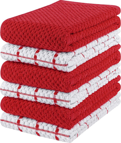 Kitchen Towels [12 Pack], 15 x 25 Inches, 100% Ring Spun Cotton Super Soft and Absorbent Linen Dish Towels, Tea Towels and Bar Towels Set (Black)