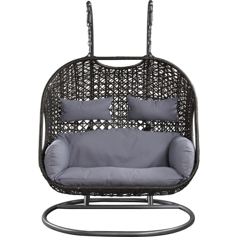 💝2024 HomeGood Solid Wood Wicker Swing Chair With Stand Rain Cover Included