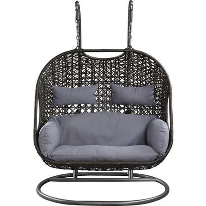 💝2024 HomeGood Solid Wood Wicker Swing Chair With Stand Rain Cover Included