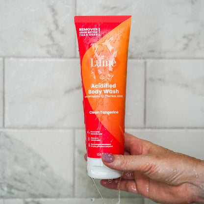 Lume Acidified Body Wash - 24 Hour Odor Control - Removes Odor Better than Soap - Moisturizing Formula - Formulated Without SLS or Parabens - OB/GYN Developed - 8.5 ounce (Peony Rose)