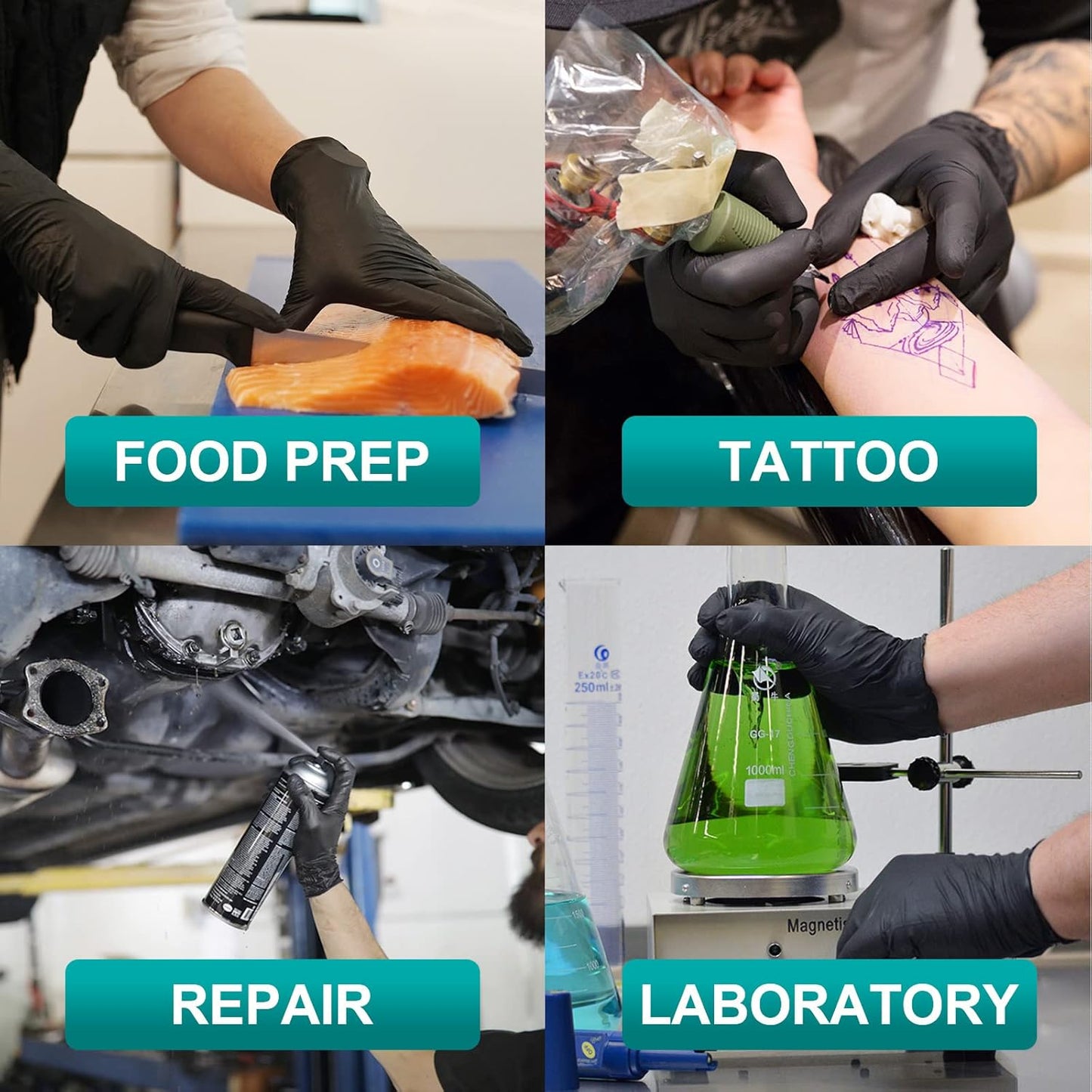 Schneider Vinyl Synthetic Exam Gloves, 4 Mil, Latex Free Disposable Gloves for Medical, Cooking, Cleaning, and Food Prep