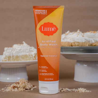 Lume Acidified Body Wash - 24 Hour Odor Control - Removes Odor Better than Soap - Moisturizing Formula - Formulated Without SLS or Parabens - OB/GYN Developed - 8.5 ounce (Peony Rose)