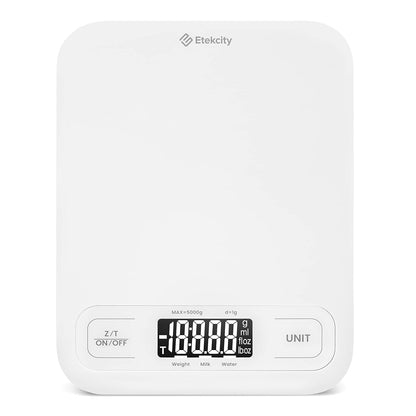 Etekcity Food Kitchen Scale, Digital Grams and Ounces for Weight Loss, Baking, Cooking, Keto and Meal Prep, LCD Display, Medium, 304 Stainless Steel