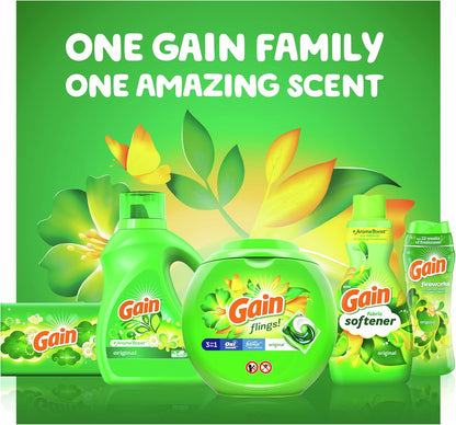 Gain + Aroma Boost Laundry Detergent Liquid, Original Scent, 107 Loads, 154 fl oz, HE Compatible Laundry Soap with Febreze and Oxi