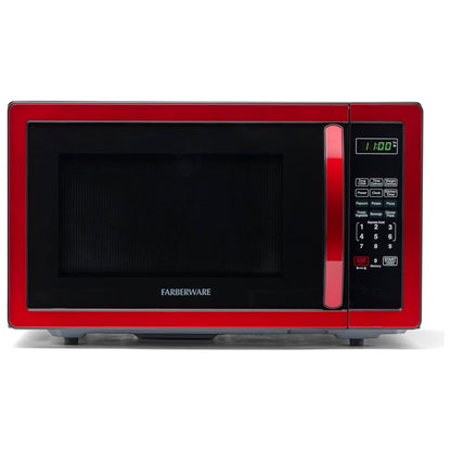 Farberware Countertop Microwave 1000 Watts, 1.1 cu ft - Microwave Oven With LED Lighting and Child Lock - Perfect for Apartments and Dorms - Easy Clean Stainless Steel