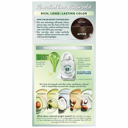 Garnier Hair Color Nutrisse Nourishing Creme, 40 Dark Brown (Dark Chocolate) Permanent Hair Dye, 1 Count (Packaging May Vary)