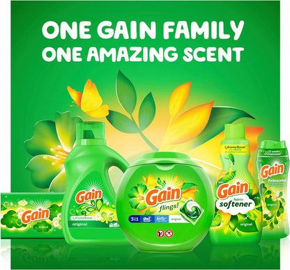 Gain + Aroma Boost Laundry Detergent Liquid, Original Scent, 107 Loads, 154 fl oz, HE Compatible Laundry Soap with Febreze and Oxi