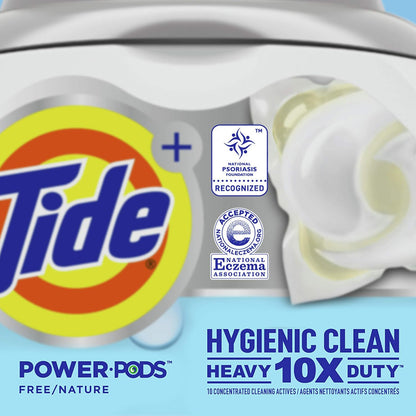 Tide Hygienic Clean Heavy 10x Duty Power PODS Laundry Detergent Pacs For Visible and Invisible Dirt, Spring Meadow Scent, 45 Count