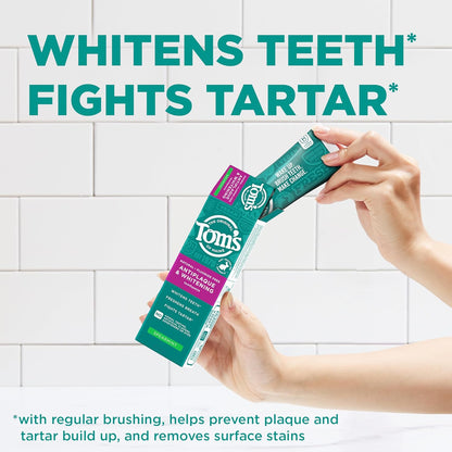 Tom's of Maine Fluoride-Free Antiplaque & Whitening Natural Toothpaste, Peppermint, 5.5 oz. (Pack of 2)
