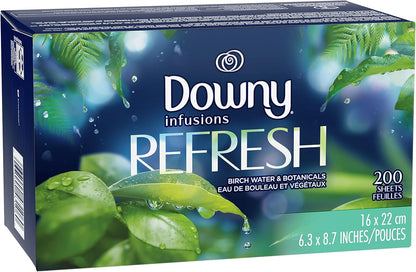 Downy Infusions Mega Dryer Sheets, Laundry Fabric Softener, CALM, Lavender and Vanilla Bean, 180 Count (3 box of 60 sheets)