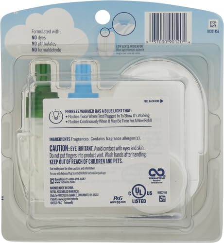 Febreze Plug in Air Fresheners, Gain Original Scent, Odor Eliminator for Strong Odors, Scented Oil Refill (3 Count)