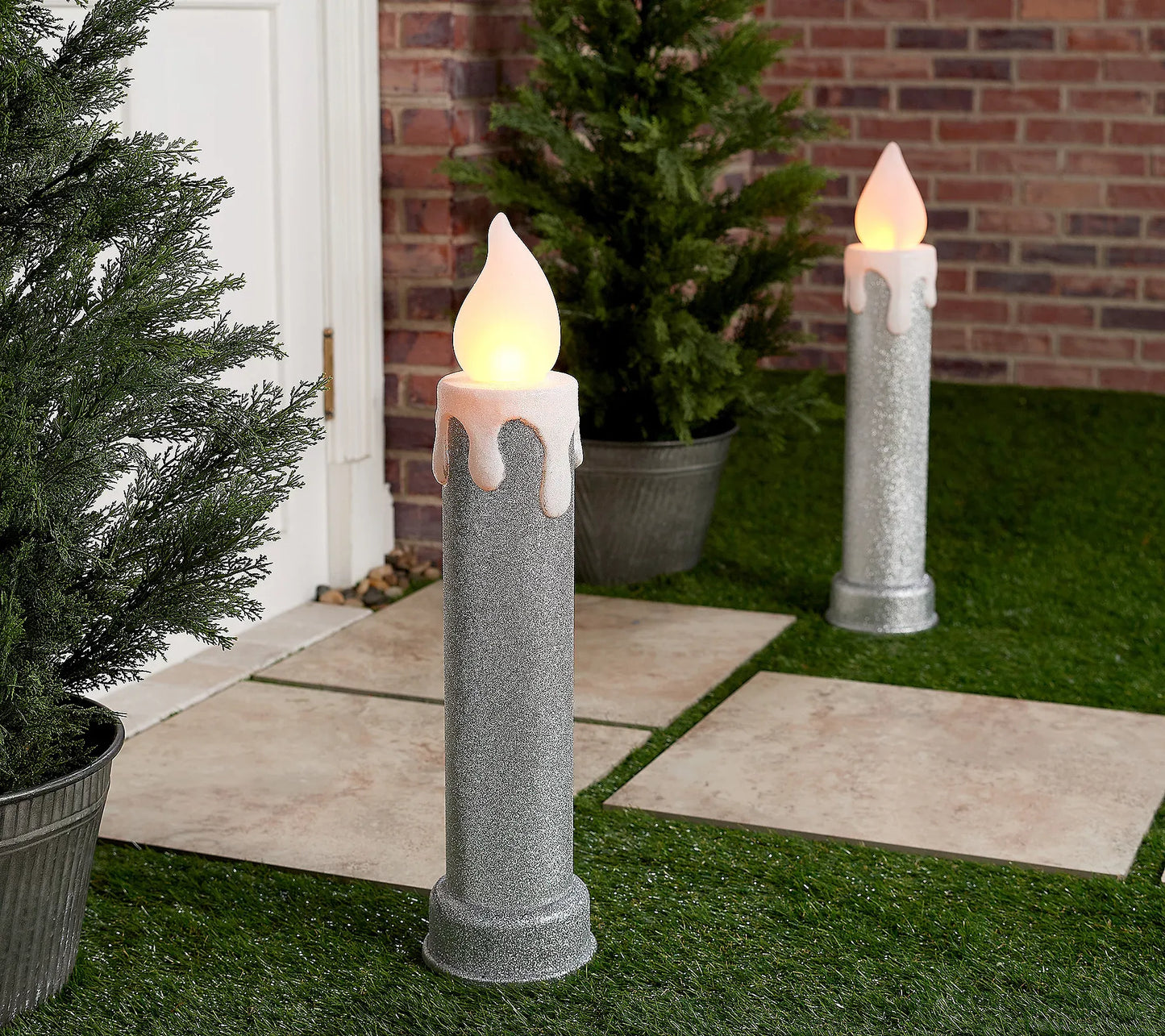 Mr. Christmas In/Outdoor Set of 2 24" Blow Mold Candles
