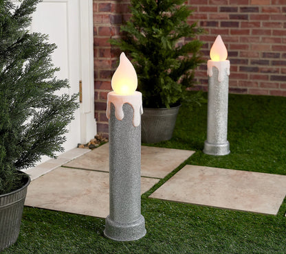 Mr. Christmas In/Outdoor Set of 2 24" Blow Mold Candles