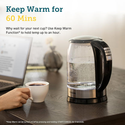COSORI Electric Kettle, No Plastic Contact with Water, 1.7L/1500W, Stainless Steel Inner Lid & Filter, Tea Kettle For Coffee & Tea, Hot Water Kettle Teapot Boiler & Heater, Automatic Shut Off, Black
