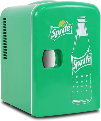Coca-Cola Classic Coke Bottle 4L Mini Fridge w/ 12V DC and 110V AC Cords, 6 Can Portable Cooler, Personal Travel Refrigerator for Snacks Lunch Drinks Cosmetics, Desk Home Office Dorm, Red