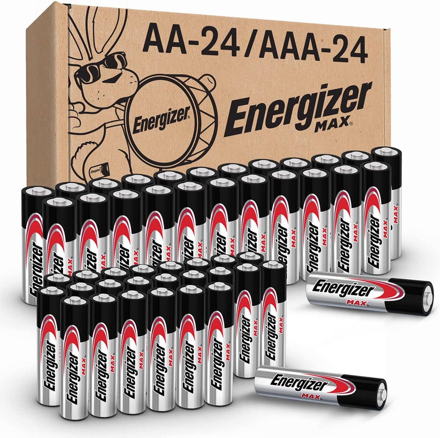 Energizer AA Batteries and AAA Batteries, 24 Max Double A Batteries and 24 Max Triple A Batteries Combo Pack, 48 Count
