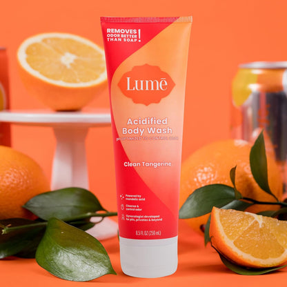 Lume Acidified Body Wash - 24 Hour Odor Control - Removes Odor Better than Soap - Moisturizing Formula - Formulated Without SLS or Parabens - OB/GYN Developed - 8.5 ounce (Peony Rose)