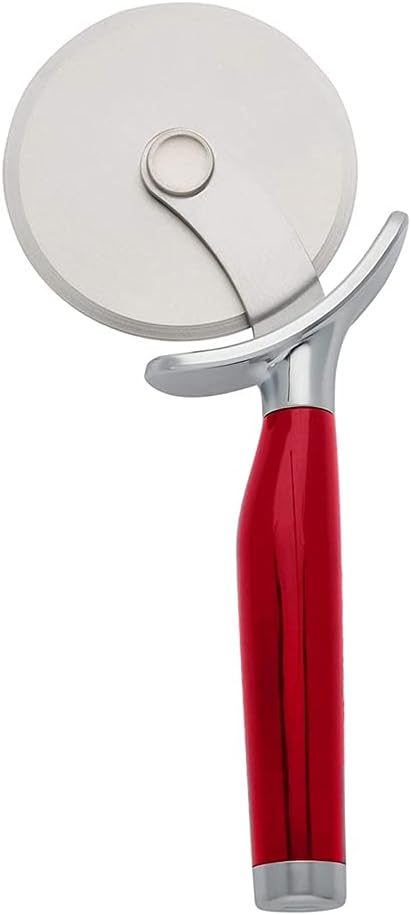 KitchenAid Classic Pizza Wheel with Sharp Blade For Cutting Through Crusts, Pies and More, Built In Finger Guard for Safety and Comfort Grip to Protect Fingers, Dishwasher Safe, 9-Inch, Black