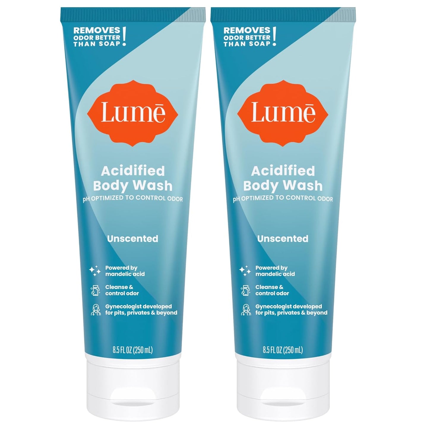 Lume Acidified Body Wash - 24 Hour Odor Control - Removes Odor Better than Soap - Moisturizing Formula - Formulated Without SLS or Parabens - OB/GYN Developed - 8.5 ounce (Peony Rose)