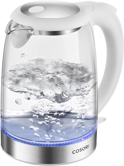 COSORI Electric Kettle, No Plastic Contact with Water, 1.7L/1500W, Stainless Steel Inner Lid & Filter, Tea Kettle For Coffee & Tea, Hot Water Kettle Teapot Boiler & Heater, Automatic Shut Off, Black