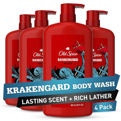 Old Spice Body Wash for Men, 24/7 Shower Fresh with Lasting Scent, Red Collection, Swagger with Cedarwood Scent, 24 fl oz (Pack of 2)