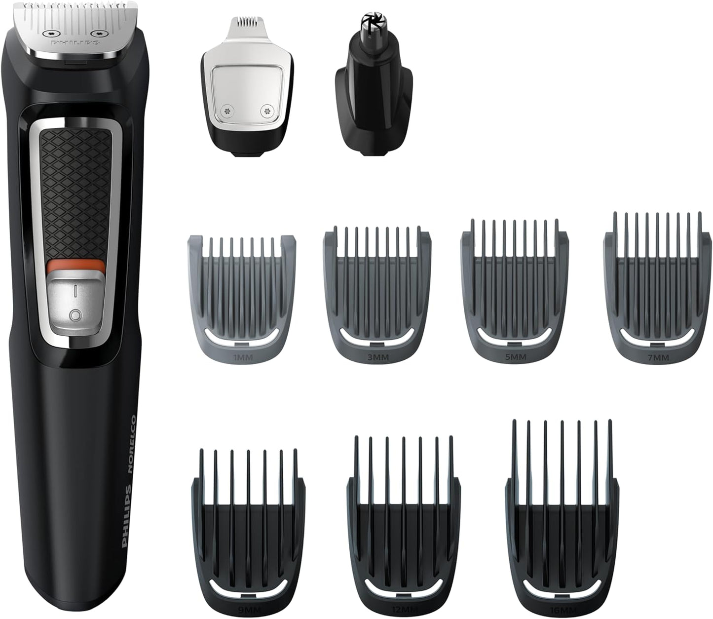 Norelco Philips Multi Groomer All-in-One Trimmer Series 3000-13 Piece Mens Grooming Kit for Beard, Face, Nose, Ear Hair Trimmer and Hair Clipper - NO Blade Oil Needed, MG3740/40