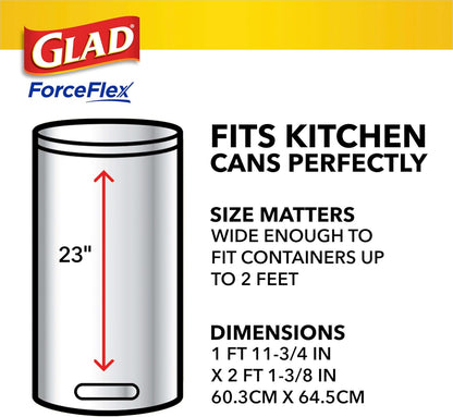 Glad Trash Bags, ForceFlex Tall Kitchen Drawstring Garbage Bags 13 Gallon White Trash Bag, Gain Moonlight Breeze scent with Febreze Freshness 100 Count (Package May Vary)