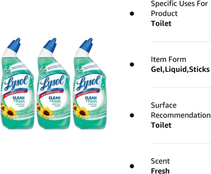 Lysol Cling Gel Toilet Bowl Cleaner, Country Scent, 24 Fl Oz (Pack of 3)