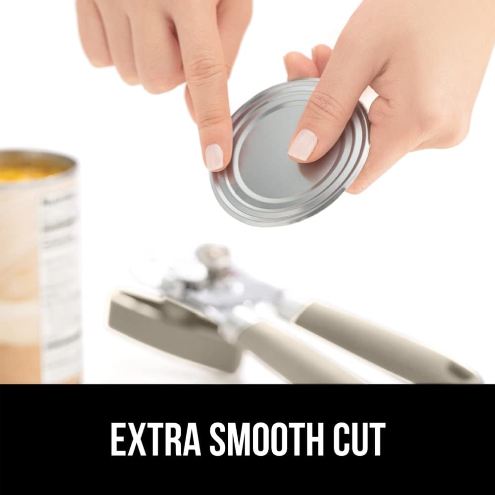 The Original Gorilla Grip Heavy Duty Stainless Steel Smooth Edge Manual Can Opener and Bottle Openers, Soft Handle, Rust Proof Oversized Handheld Easy Turn Knob, Multifunctional Kitchen Tool, Black