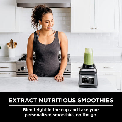 Ninja BN701 Professional Plus Blender, 1400 Peak Watts, 3 Functions for Smoothies, Frozen Drinks & Ice Cream with Auto IQ, 72-oz.* Total Crushing Pitcher & Lid, Dark Grey