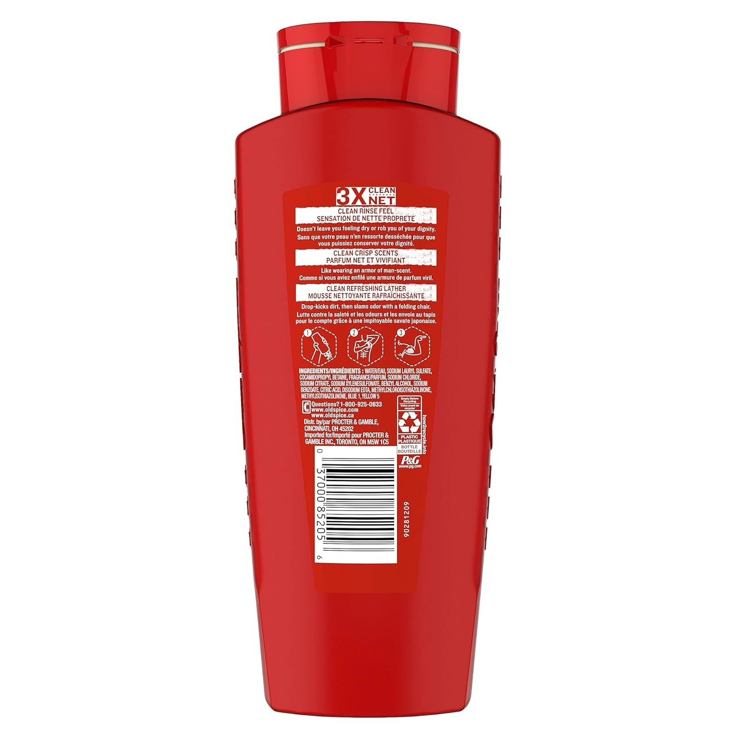 Old Spice Body Wash for Men, 24/7 Shower Fresh with Lasting Scent, Red Collection, Swagger with Cedarwood Scent, 24 fl oz (Pack of 2)