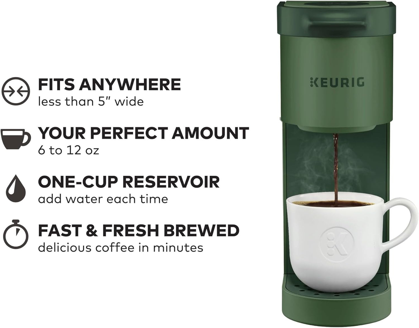 Keurig K-Mini Single Serve K-Cup Pod Coffee Maker, 6 to 12oz Brew size, with Cord Storage, Perfect for Small Spaces, Black