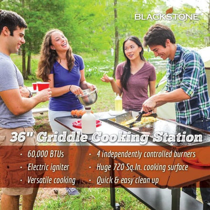 Blackstone 4-Burner 36′′ Griddle Cooking Station With Side Shelves