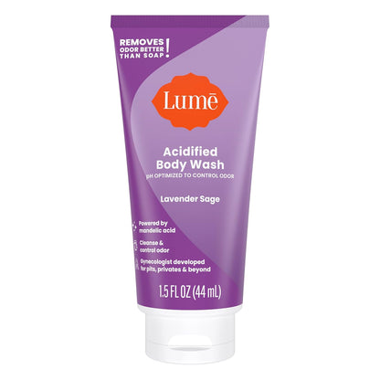 Lume Acidified Body Wash - 24 Hour Odor Control - Removes Odor Better than Soap - Moisturizing Formula - Formulated Without SLS or Parabens - OB/GYN Developed - 8.5 ounce (Peony Rose)