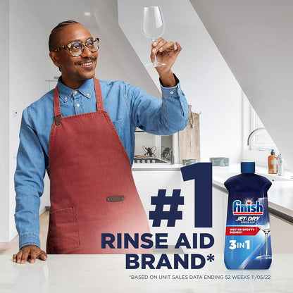 Finish Jet-Dry Rinse Aid, Dishwasher Rinse and Drying Agent, 23 fl oz, Packaging may vary