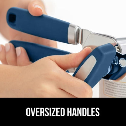 The Original Gorilla Grip Heavy Duty Stainless Steel Smooth Edge Manual Can Opener and Bottle Openers, Soft Handle, Rust Proof Oversized Handheld Easy Turn Knob, Multifunctional Kitchen Tool, Black