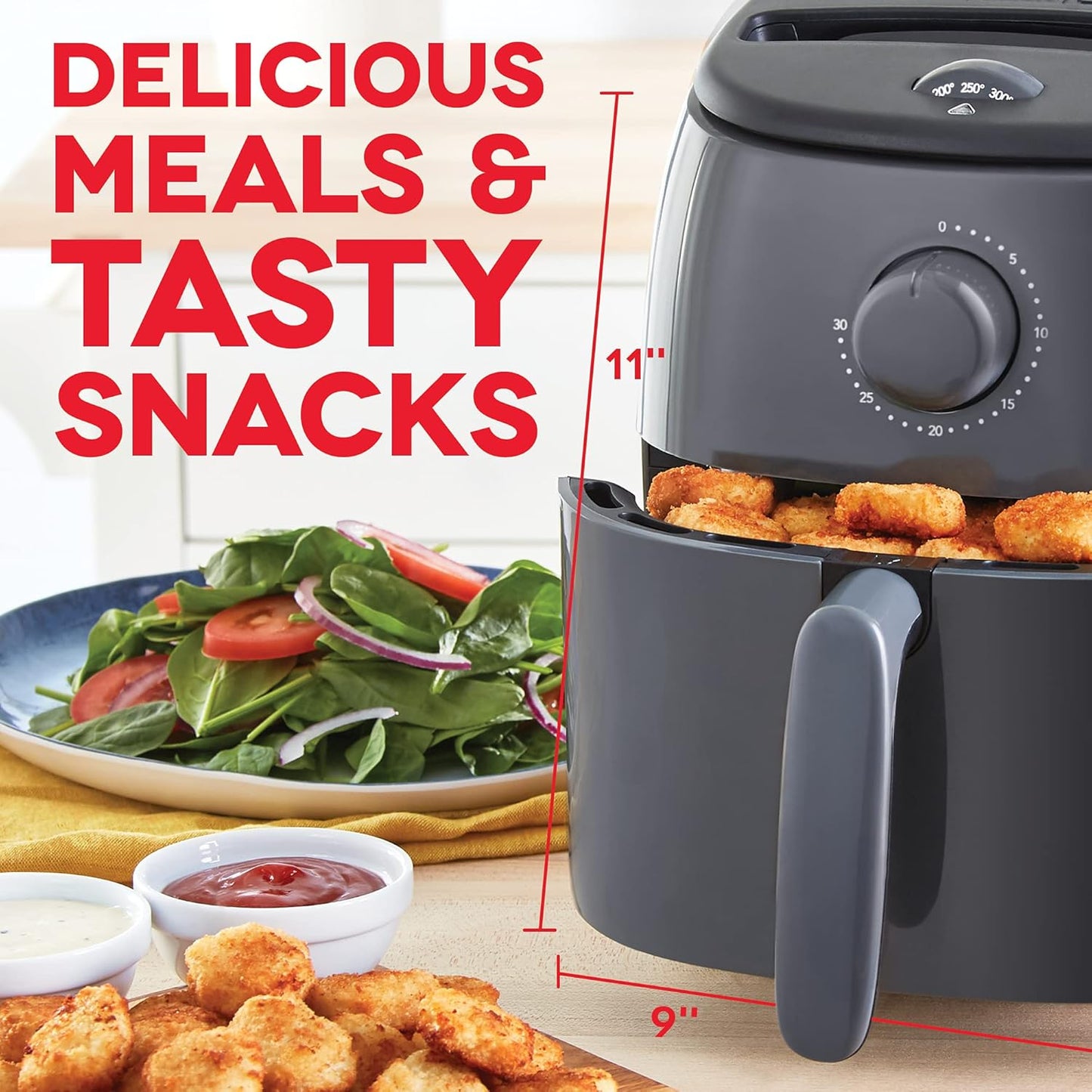 DASH Tasti-Crisp™ Electric Air Fryer Oven, 2.6 Qt., Aqua – Compact Air Fryer for Healthier Food in Minutes, Ideal for Small Spaces - Auto Shut Off, Analog, 1000-Watt