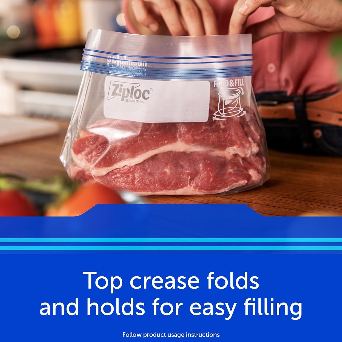 Ziploc Quart Food Storage Freezer Bags, Stay Open Design with Stand-Up Bottom, Easy to Fill, 75 Count