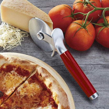 KitchenAid Classic Pizza Wheel with Sharp Blade For Cutting Through Crusts, Pies and More, Built In Finger Guard for Safety and Comfort Grip to Protect Fingers, Dishwasher Safe, 9-Inch, Black