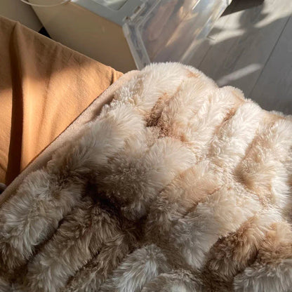 Super Soft Faux Fur & Velvet Luxury Pet Throw Blanket Human Blanket