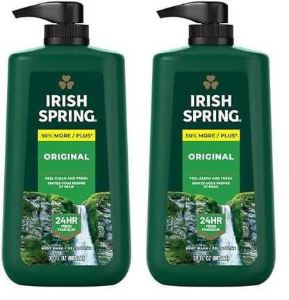 Irish Spring Mens Body Wash, Moisture Blast Body Wash for Men, Feel Fresh All Day, 30 Oz Pump Bottle