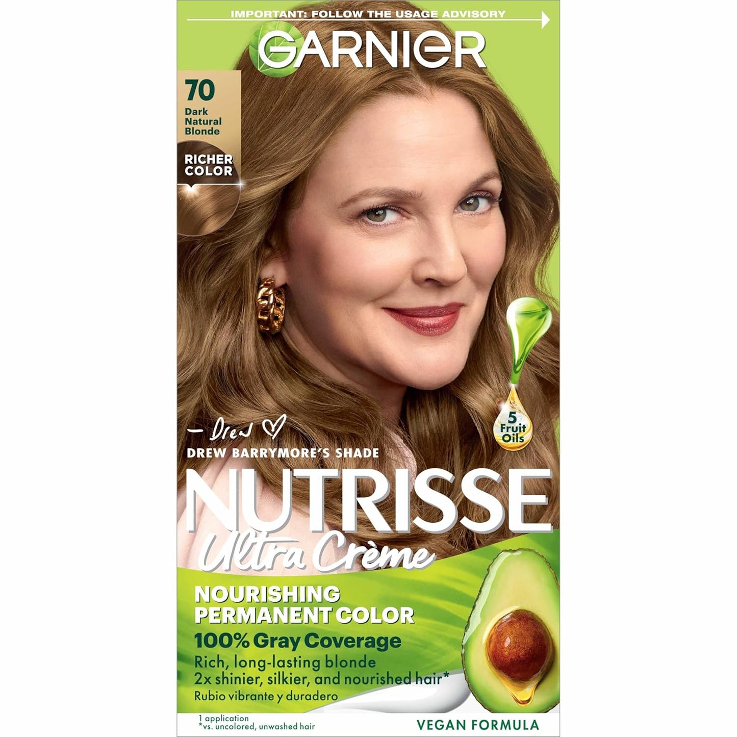 Garnier Hair Color Nutrisse Nourishing Creme, 40 Dark Brown (Dark Chocolate) Permanent Hair Dye, 1 Count (Packaging May Vary)