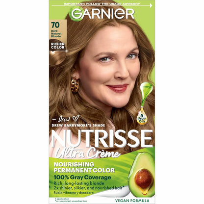 Garnier Hair Color Nutrisse Nourishing Creme, 40 Dark Brown (Dark Chocolate) Permanent Hair Dye, 1 Count (Packaging May Vary)