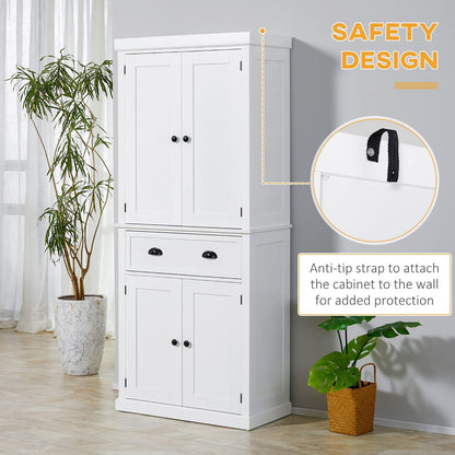 HOMCOM 72" Traditional Freestanding Kitchen Pantry Cupboard with 2 Cabinet