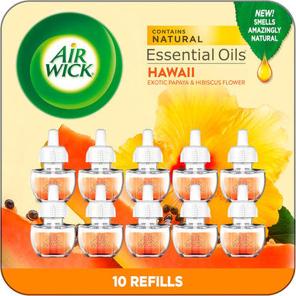 Air Wick Plug in Scented Oil Refill, 10ct, Lavender & Chamomile, Air Freshener, Essential Oils, Eco Friendly