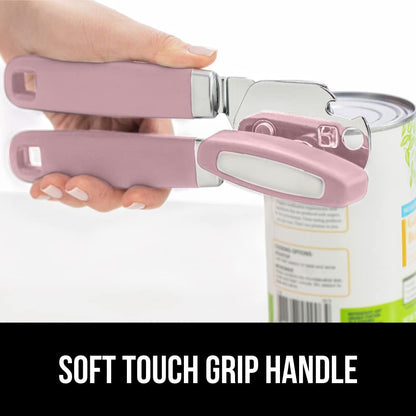 The Original Gorilla Grip Heavy Duty Stainless Steel Smooth Edge Manual Can Opener and Bottle Openers, Soft Handle, Rust Proof Oversized Handheld Easy Turn Knob, Multifunctional Kitchen Tool, Black