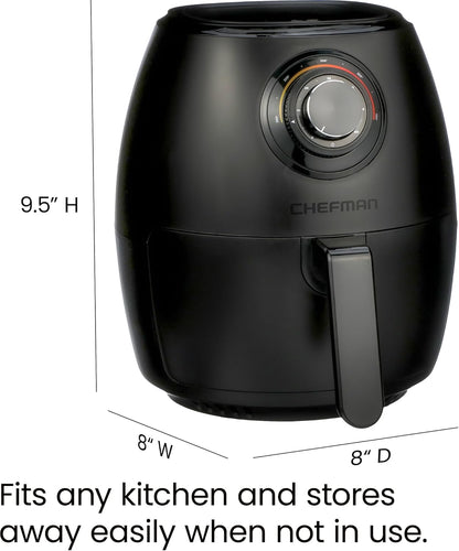 CHEFMAN Multifunctional Digital Air Fryer+ Rotisserie, Dehydrator, Convection Oven, 17 Touch Screen Presets Fry, Roast, Dehydrate, Bake, XL 10L Family Size, Auto Shutoff, Large Easy-View Window, Black