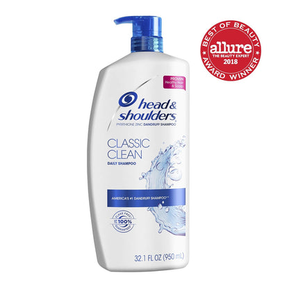Head & Shoulders Classic Clean Dandruff Shampoo Twin Pack, Anti-Dandruff Daily Use, Paraben-Free, Color-Safe, 32.1 Fl Oz Each (Set of 2)